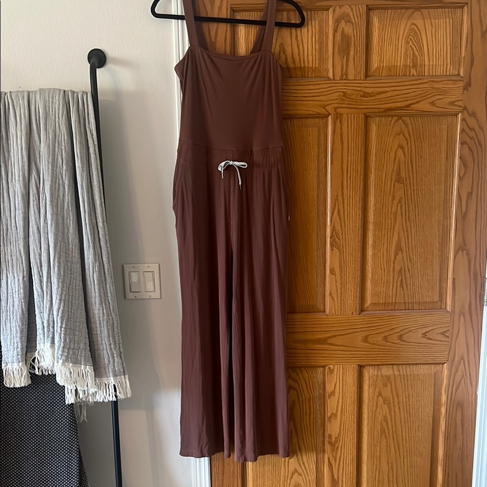 Vuori Brown Jumpsuit with Drawstring Waist